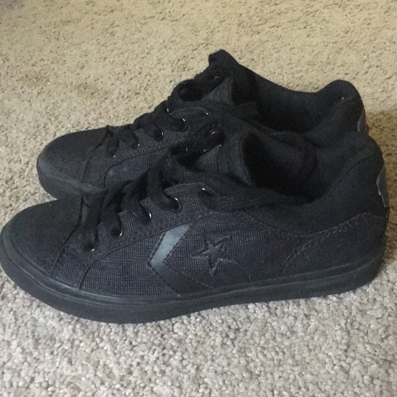boys all black converse